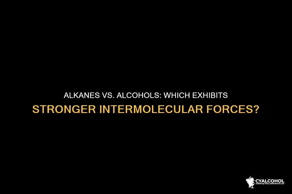 do alkanes or alcohols have stronger intermolecular forces