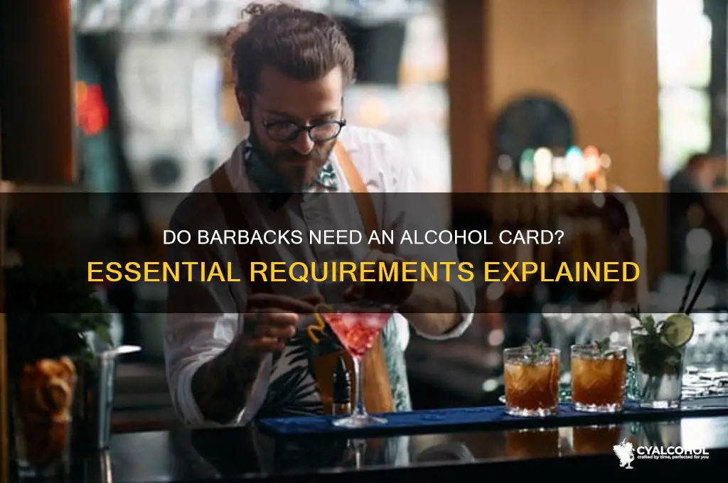 do barbacks need a alcohol card