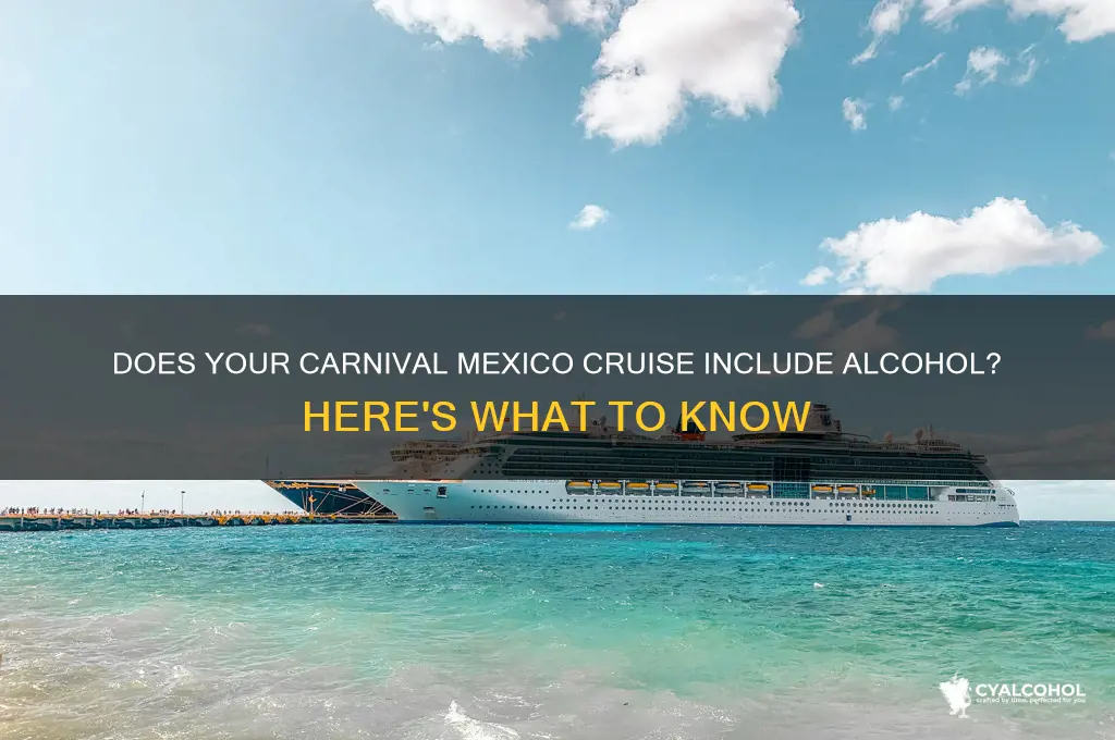 do carnival mexico cruises include alcohol
