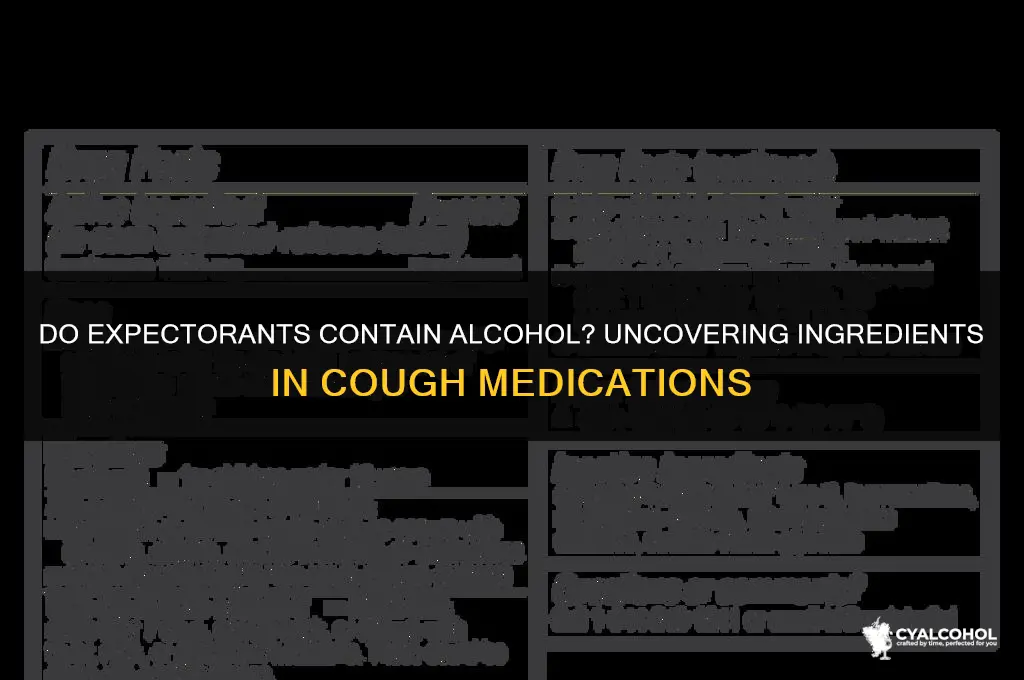 do expectorant have alcohol in them