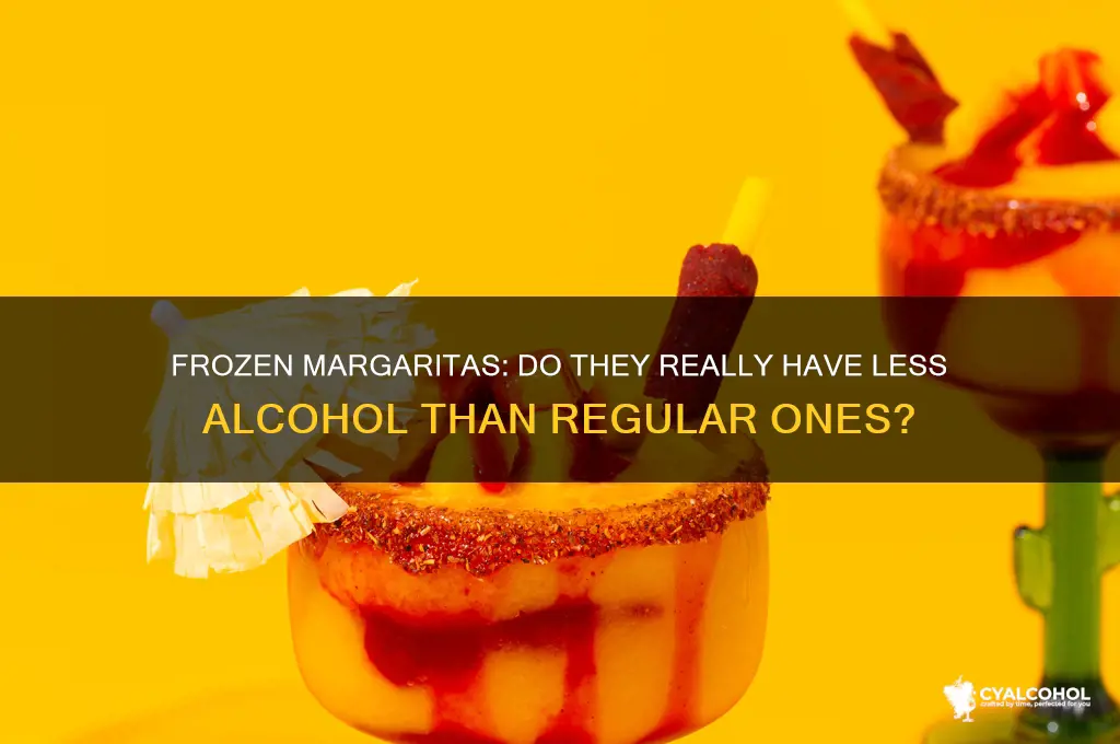 do frozen margaritas have less alcohol