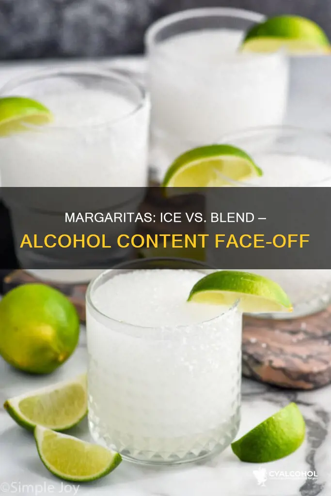 do frozen or on the rocks margaritas have more alcohol