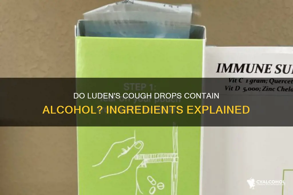 do ludens cough drops have alcohol in them