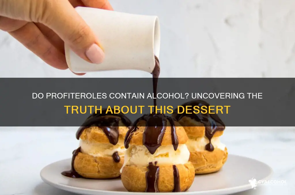 do profiteroles have alcohol in them