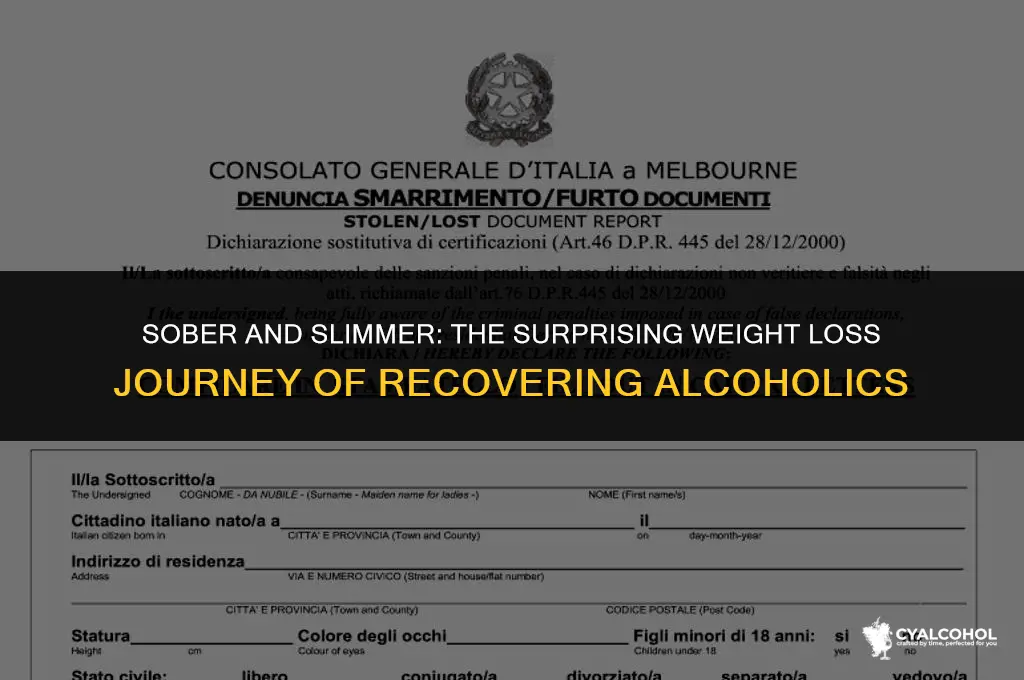 do recovering alcoholics lose weight