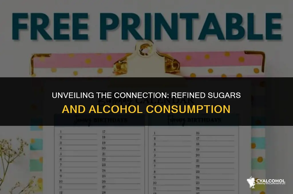 do refined sugars increase alcohol