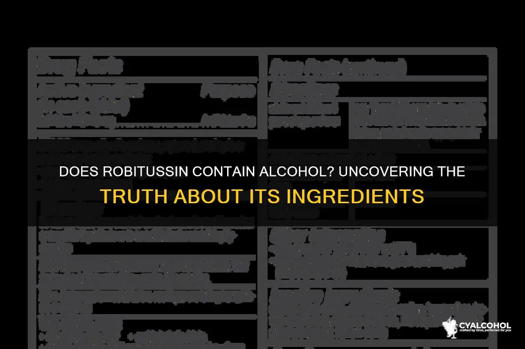 do robitussin have alcohol