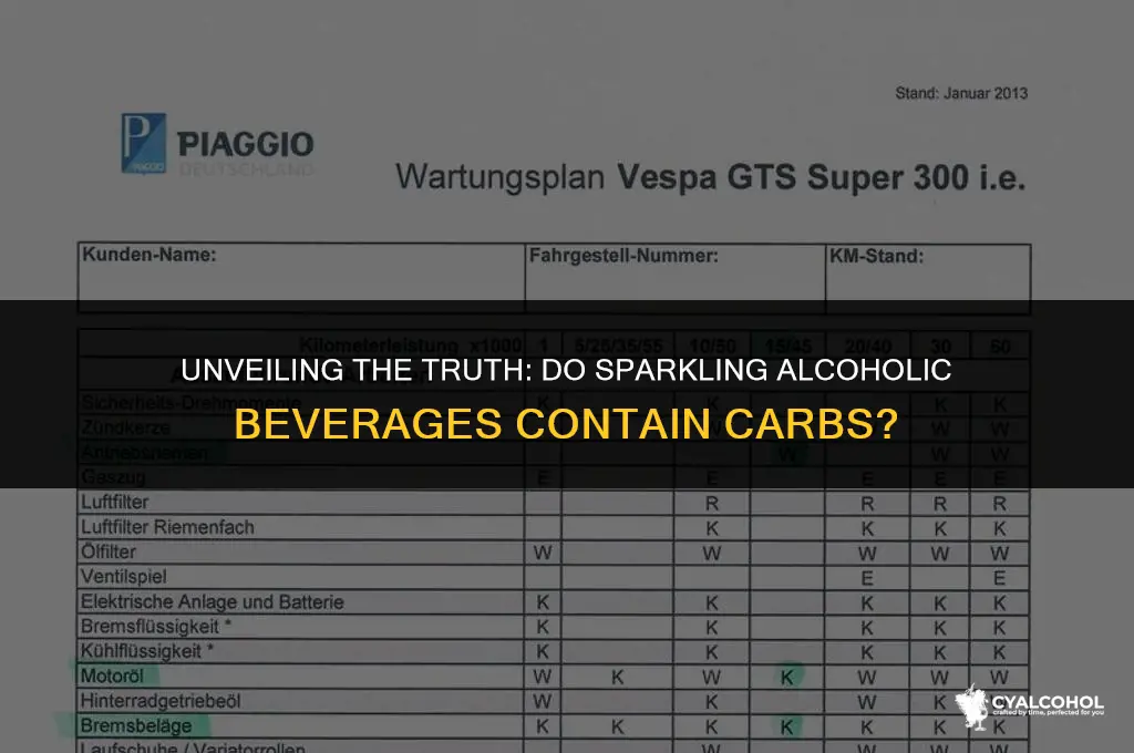 do sparkling alcohol have carbs