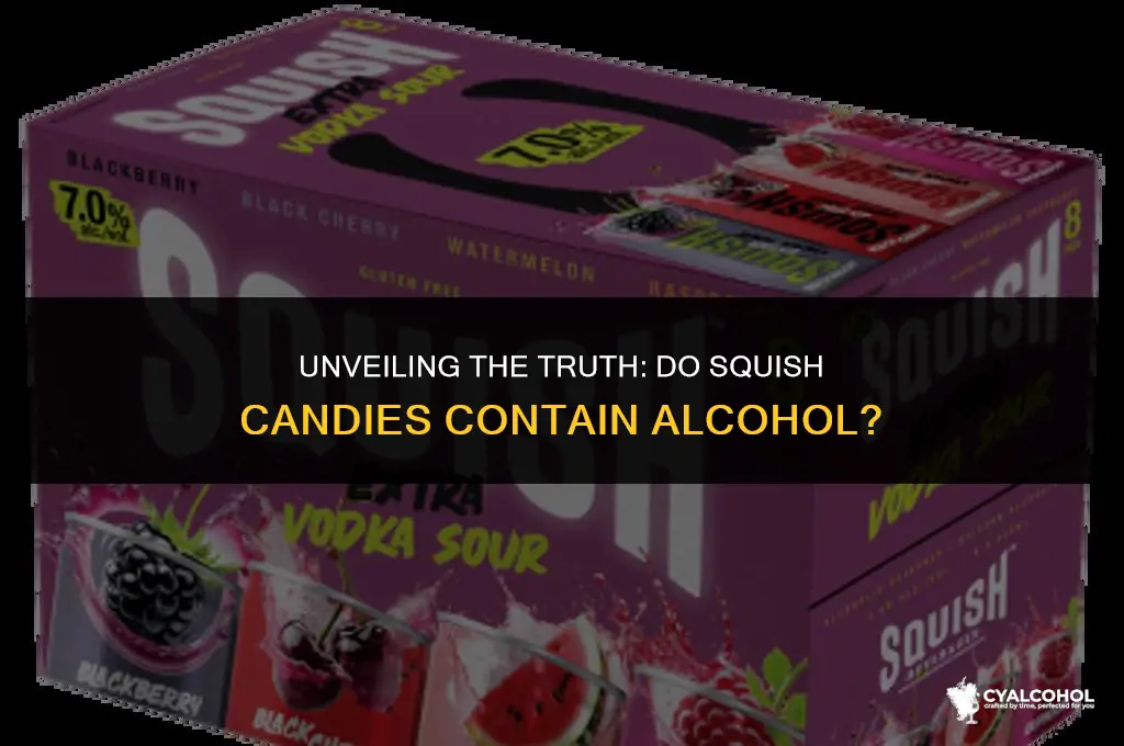 do squish candies have alcohol
