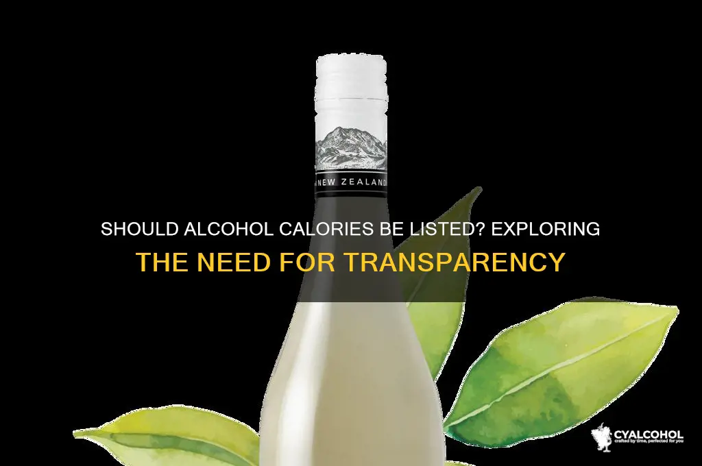 do you need to list calories on alcohol
