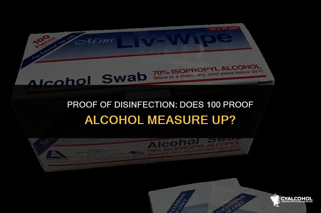 does 100 proof alcohol disinfect