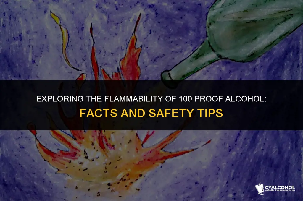 does 100 proof alcohol ignite