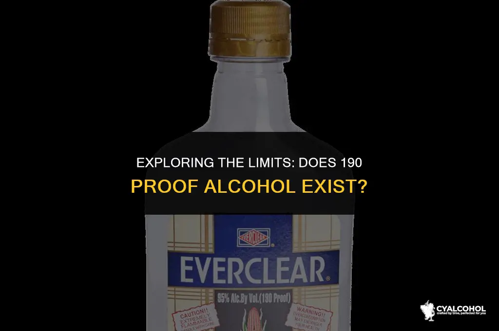 does 190 proof alcohol exist