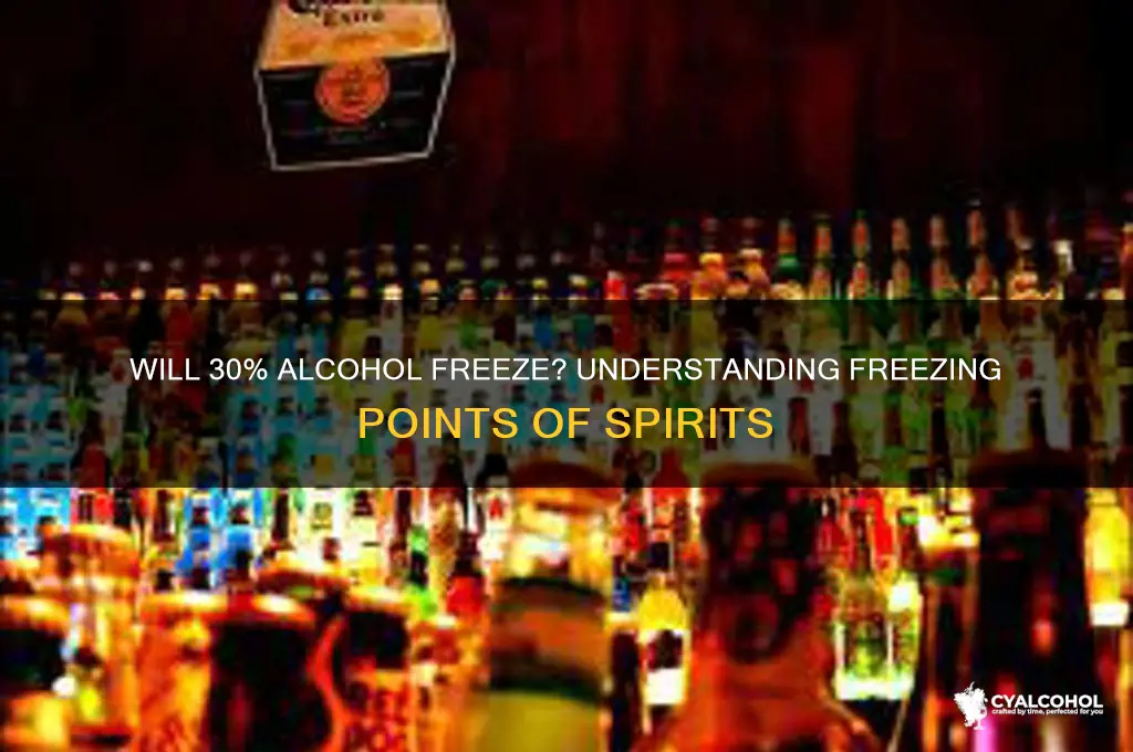 does 30 alcohol freeze