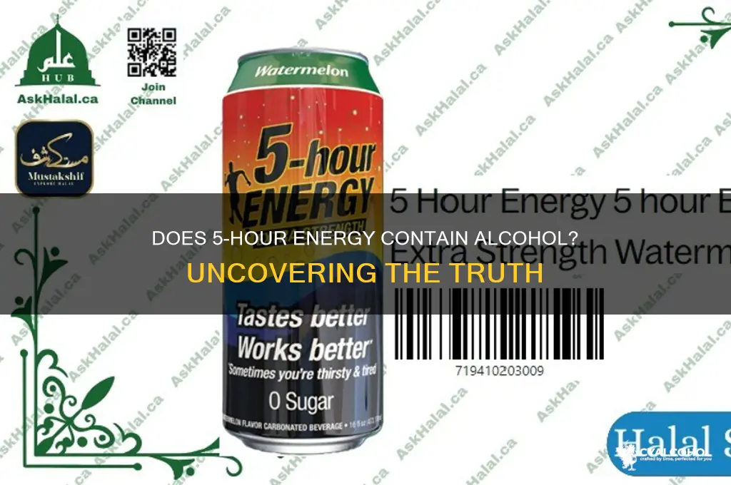 does 5 hour energy have alcohol in it