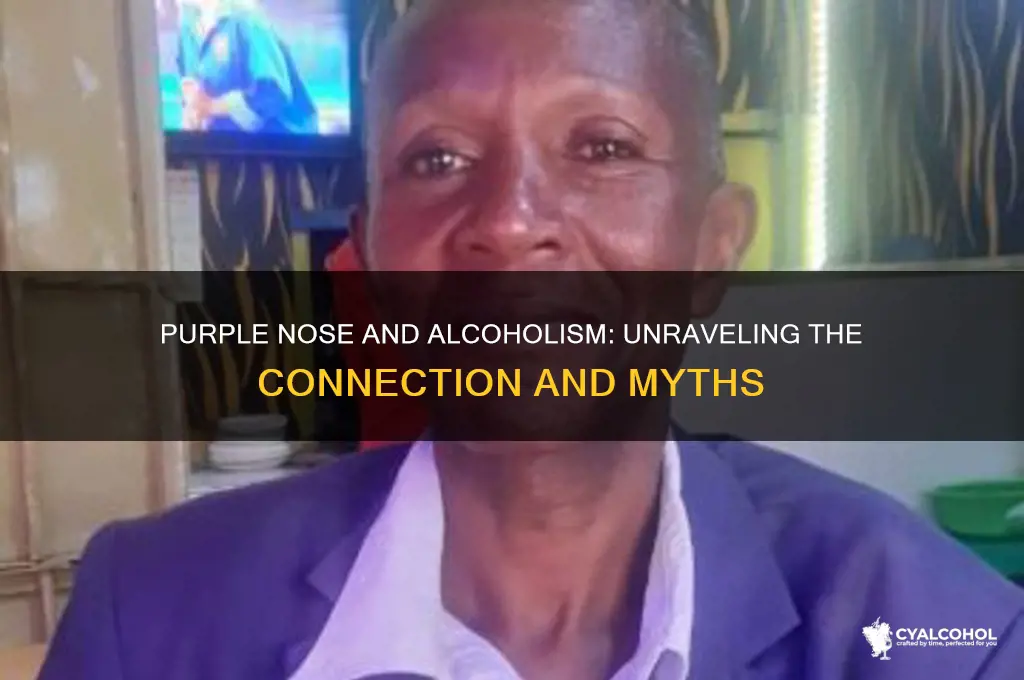 does a purple nose indicate alcoholism
