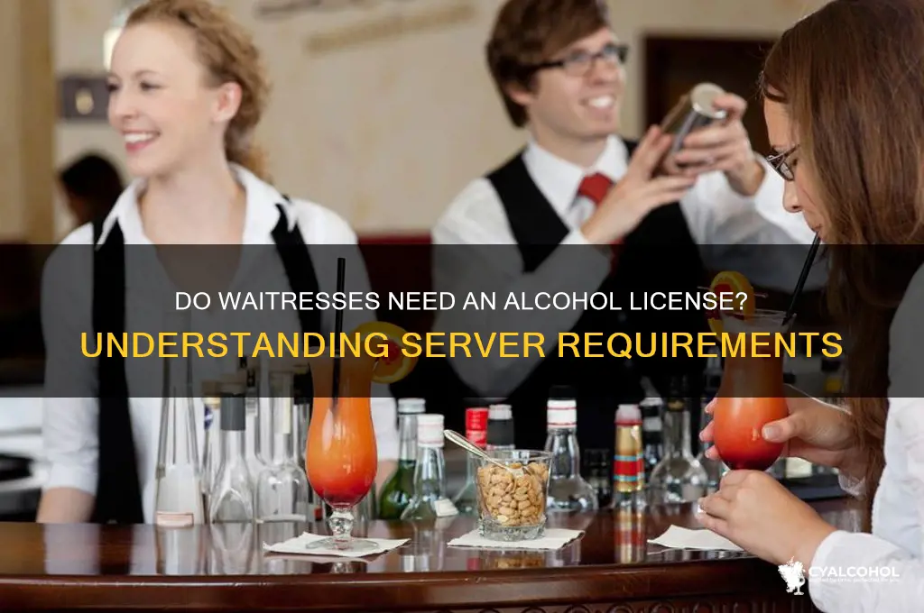 does a waitress need alcohol license
