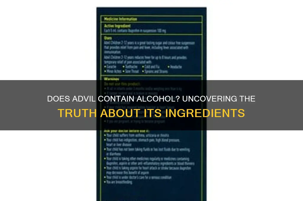 does advil have alcohol in it