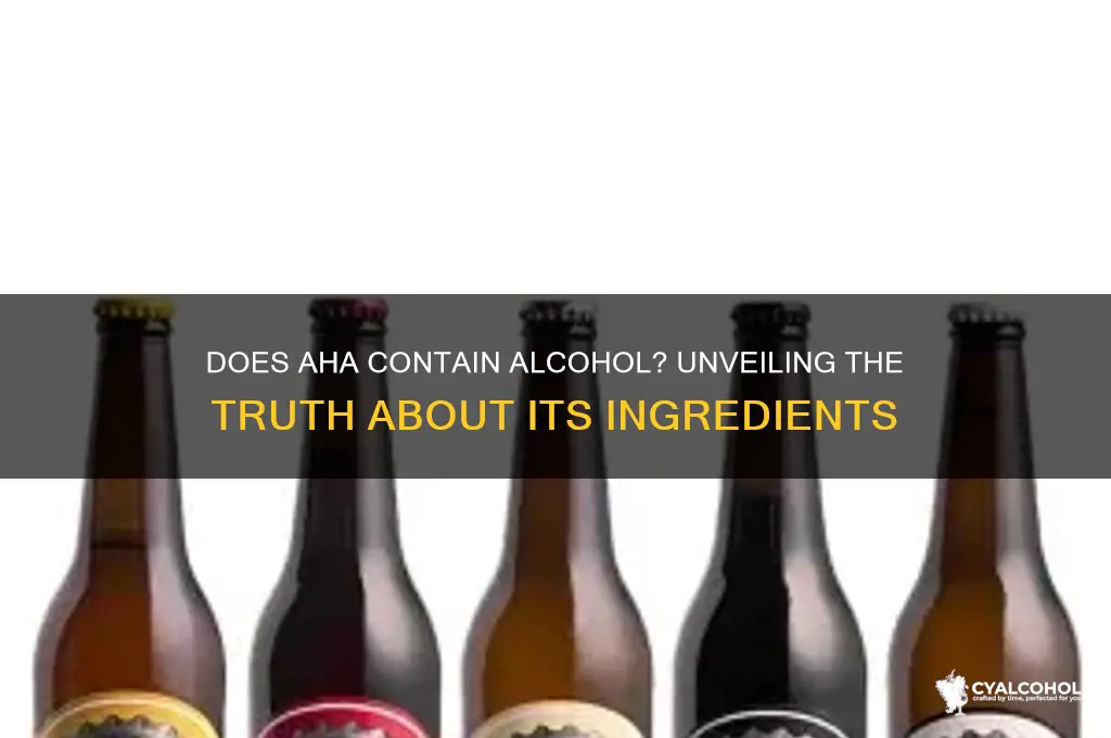 does aha have alcohol