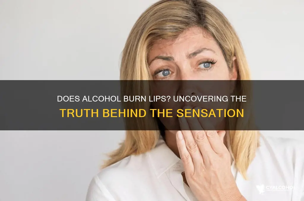 does alcohol burn lips