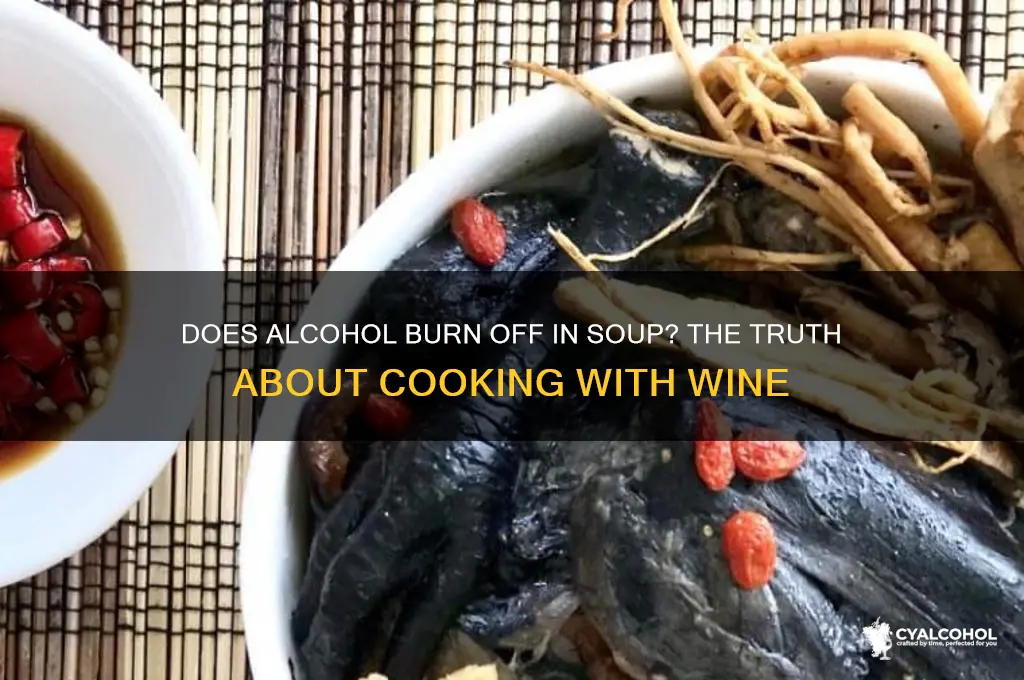 does alcohol burn off in soup