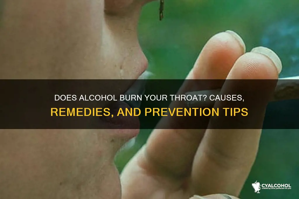 does alcohol burn throat