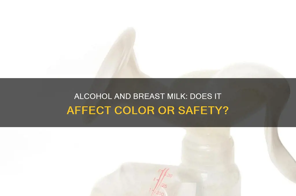 does alcohol change the color of breast milk