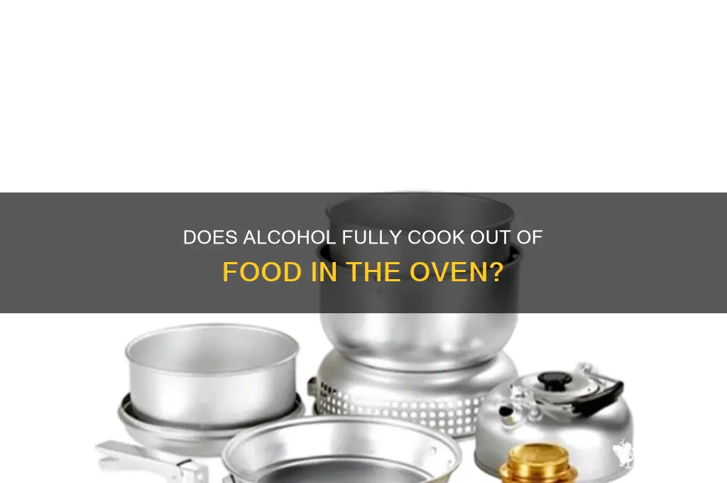 does alcohol cook out of food in oven