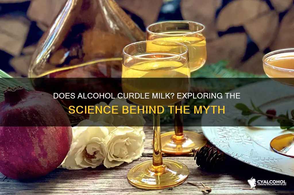 does alcohol curddle milk