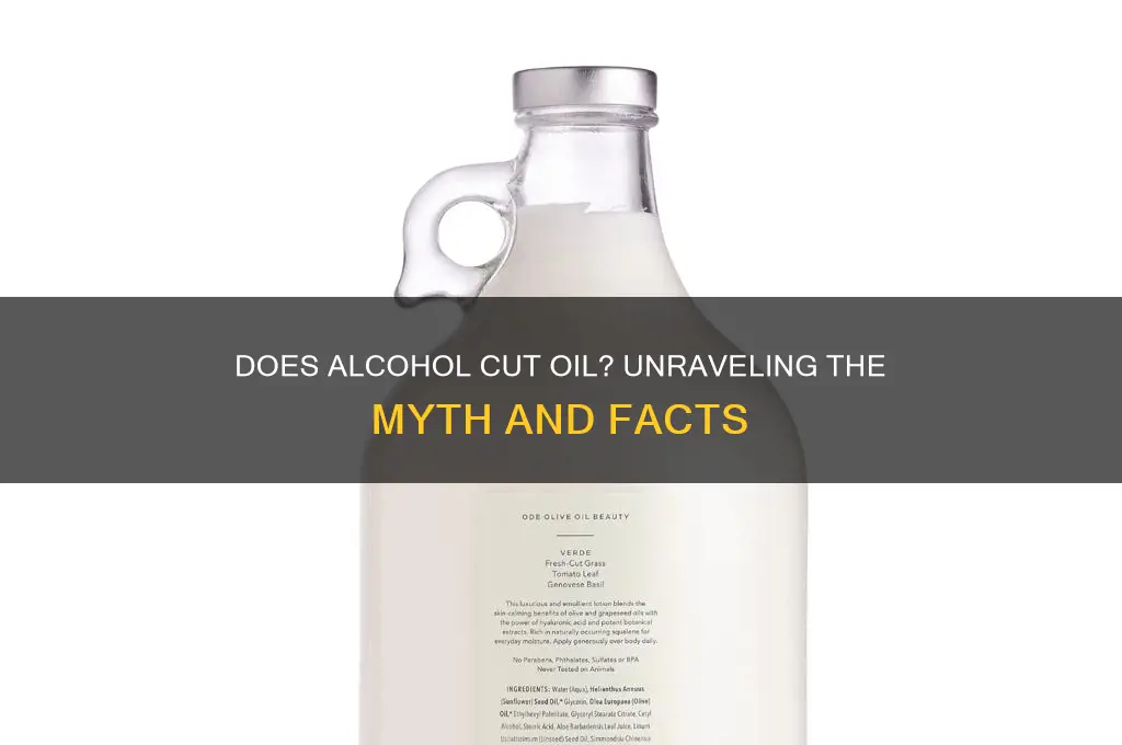 does alcohol cut oil