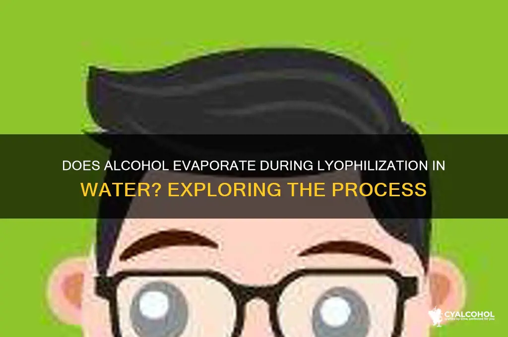 does alcohol evaporate lyophilization in water