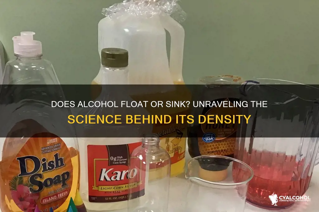 does alcohol float to the top or bottom