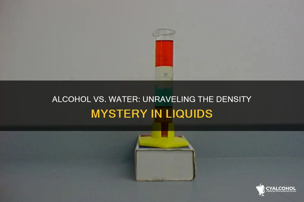 does alcohol have a higher density than water