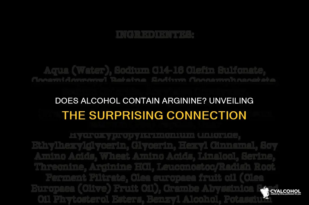 does alcohol have arginine