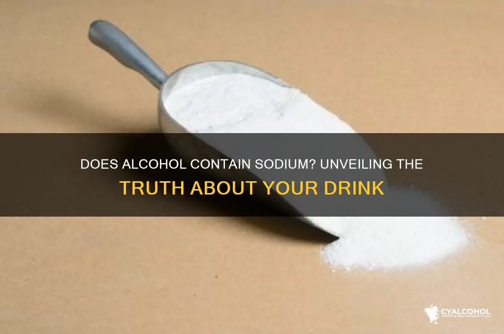 does alcohol have sodium in it