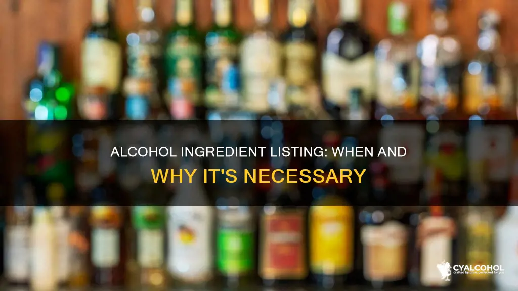 does alcohol have to be listed as a ingendrent