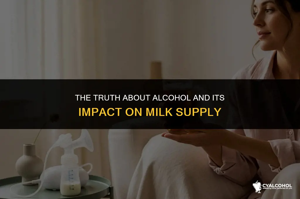 does alcohol hurt milk supply