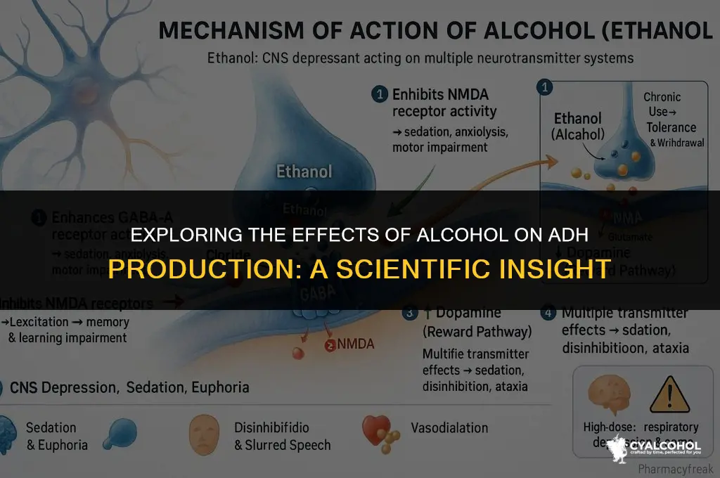 does alcohol inhibit adh production