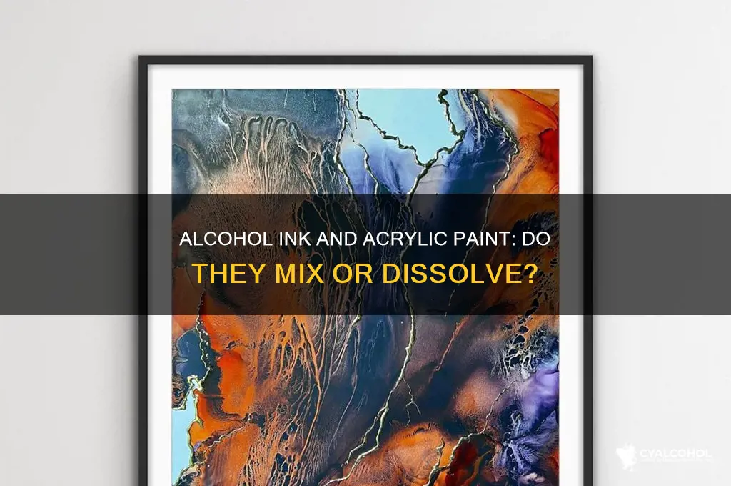 does alcohol ink dissolve acrylic paint