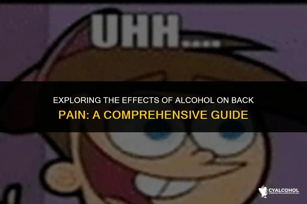 does alcohol numb back pain