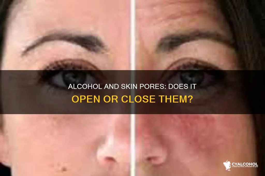 does alcohol open or close pores