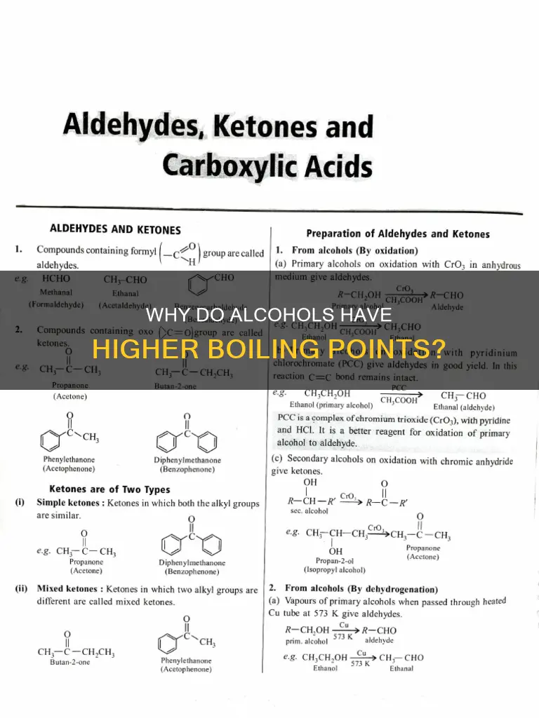 does alcohol or carboxylic acid have higher boiling point