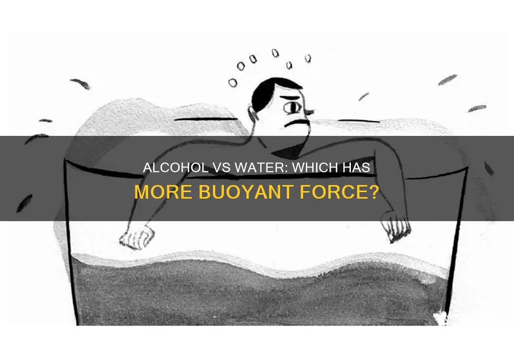 does alcohol or water have a higher bouyant force