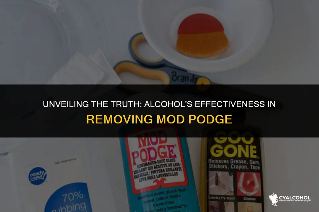 does alcohol remove mod podge