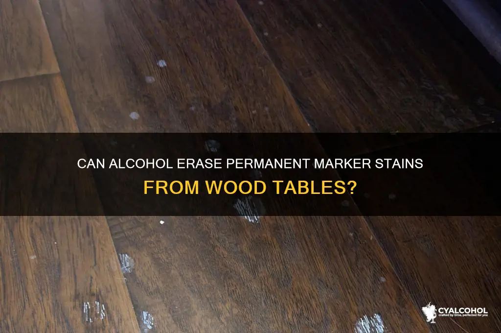 does alcohol remove permanent marker off wood table