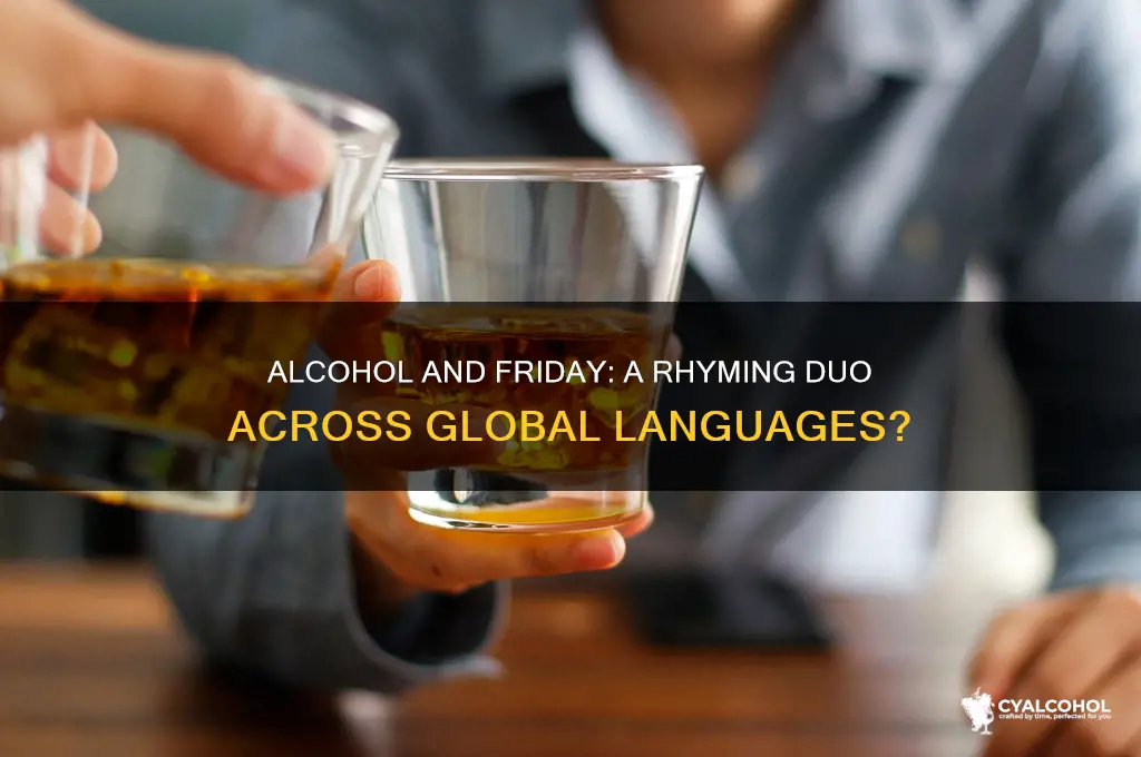 does alcohol rhyme with friday in any language
