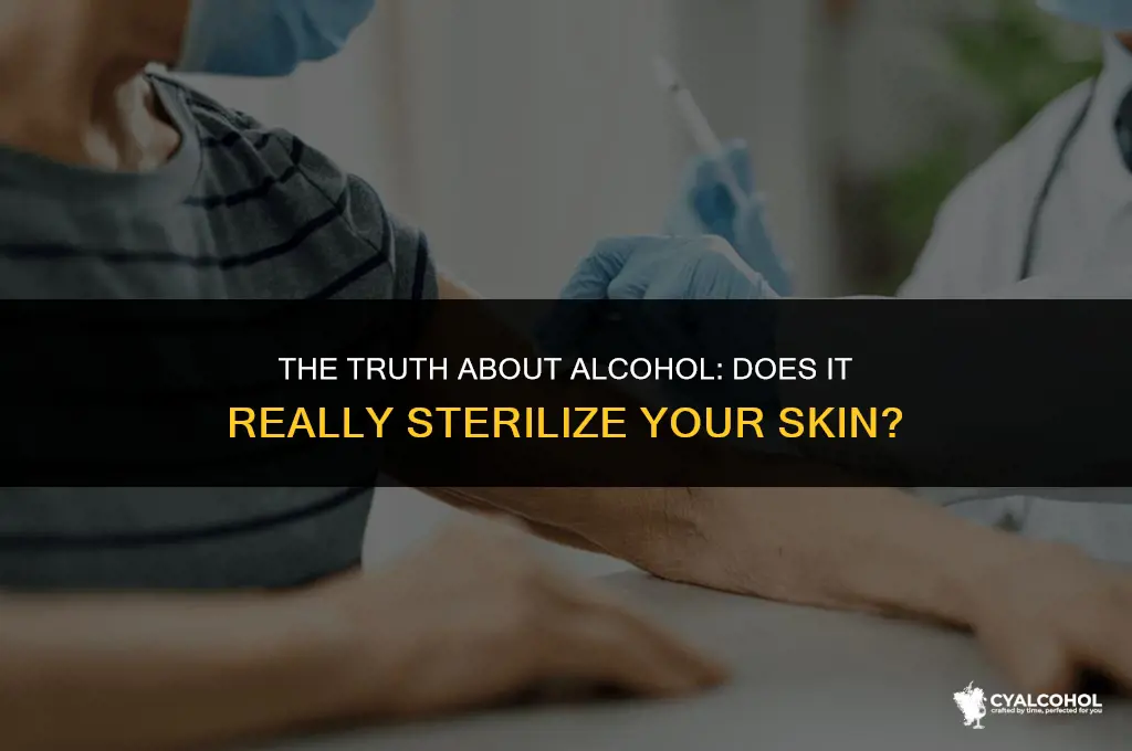 does alcohol sterilize the skin