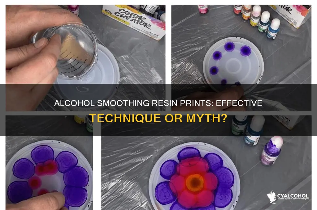 does alcohol treating a resin print sooth it