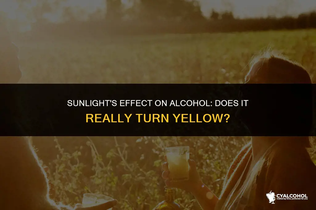 does alcohol uellow in sunloght