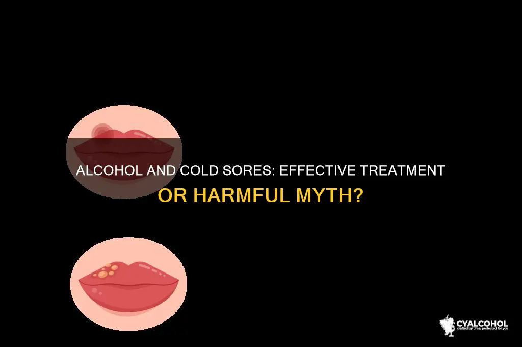 does alcohol work on cold sores